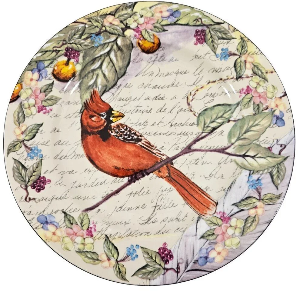 American Atelier At Home Morning Song Bird Salad Luncheon Plates – Set of 3